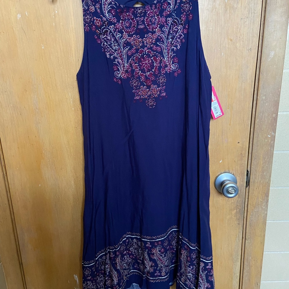 size M blue & colorful dress